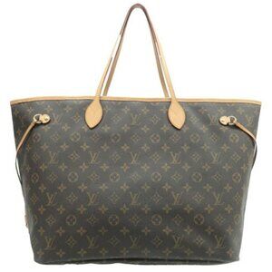 100% Authentic Louis Vuitton Neverfull GM Brown Monogram Canvas Tote Bag